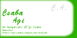 csaba agi business card